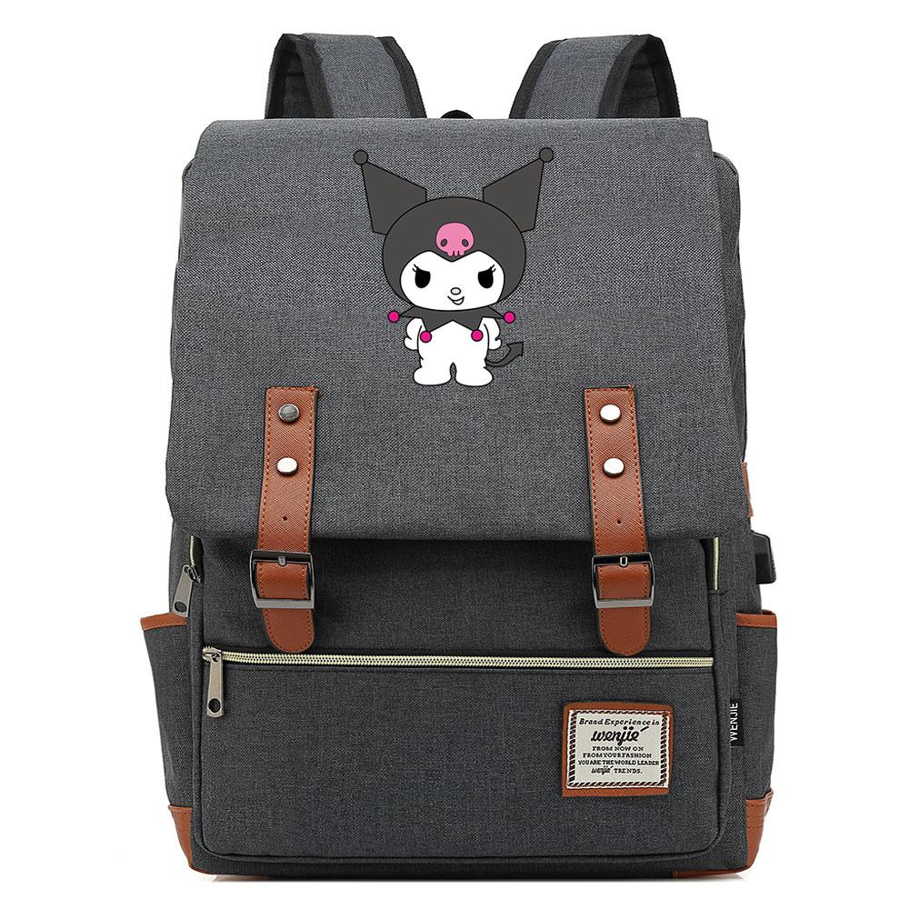 Mayoulove Kuromi Backpack Lightweight Design for School Use with Adjustable Straps and Durable Material-Mayoulove