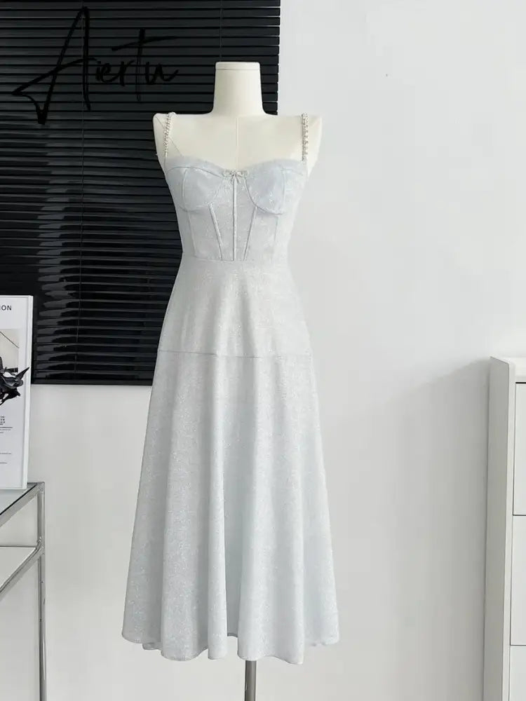 Aiertu Summer New Elegant Spaghetti Strap Velvet Vintage Dress Women Sexy Prom Evening Party Fashion Clothing Aiertu