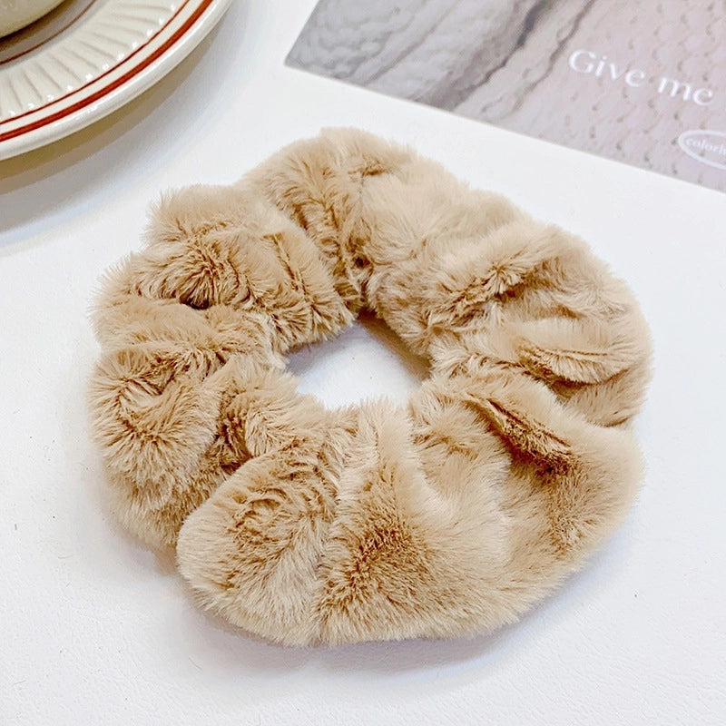 Women’s Pastoral Solid Color Commute Solid Color Flannel Hair Tie