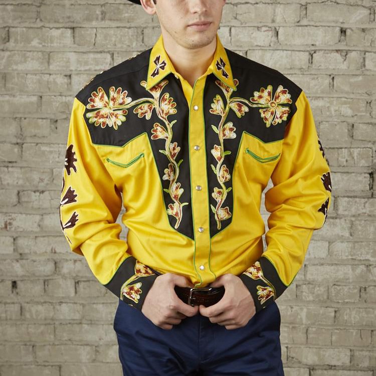 Men's Western Vintage Embroidered Shirt