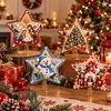 DIY Diamond Painting Christmas Tree Topper Star, Acrylic Holiday Tree Top Decoration with Spring Base, Removable Tabletop Christmas Decor
