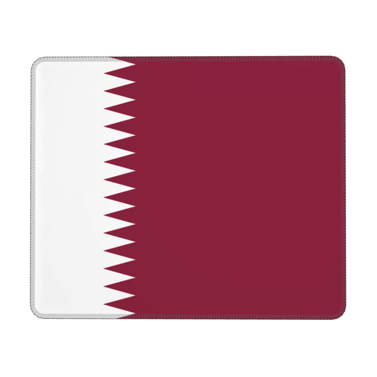 Qatar Flag Square Gaming Mouse Pad with Stitched Edge