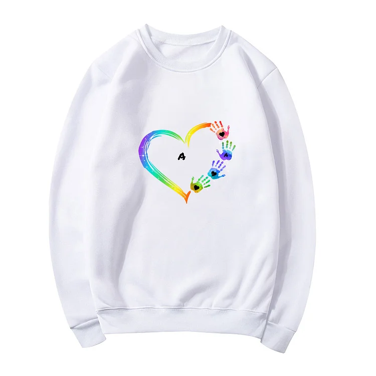Grandma-Heart-Mudra Blended crew neck sweatshirt socialshop