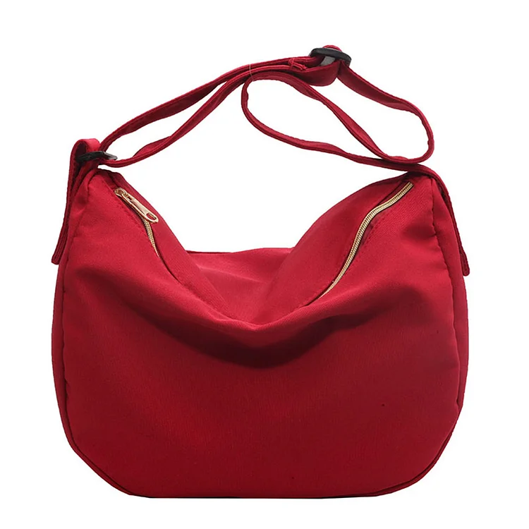 Canvas Crossbody Bag Fashion Shoulder Bag Large Capacity Wide Strap for Travel