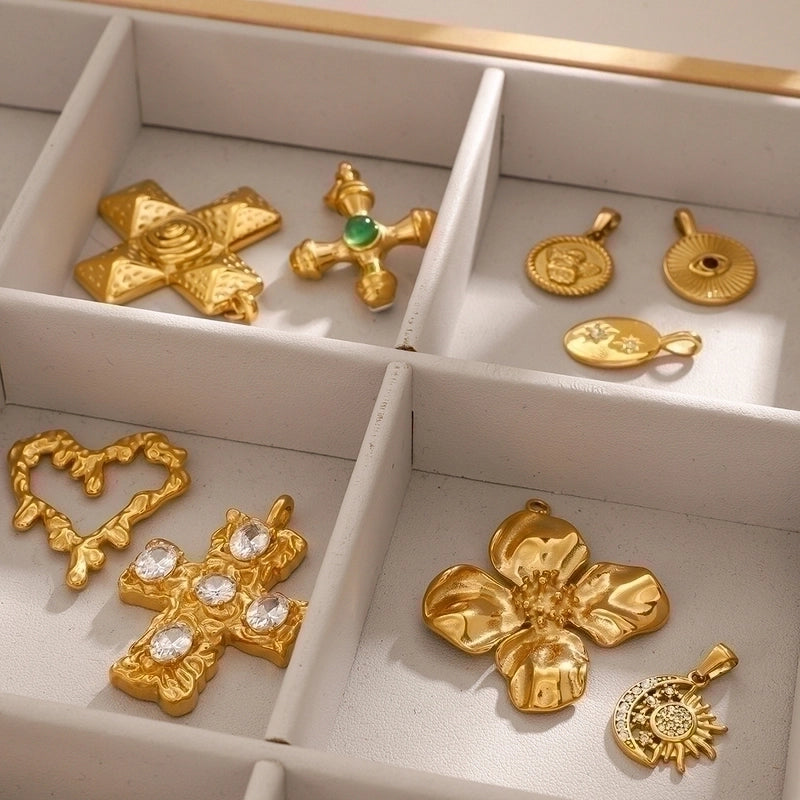 1 Piece 304 Stainless Steel Cross Heart Shape Jewelry Accessories Pendant