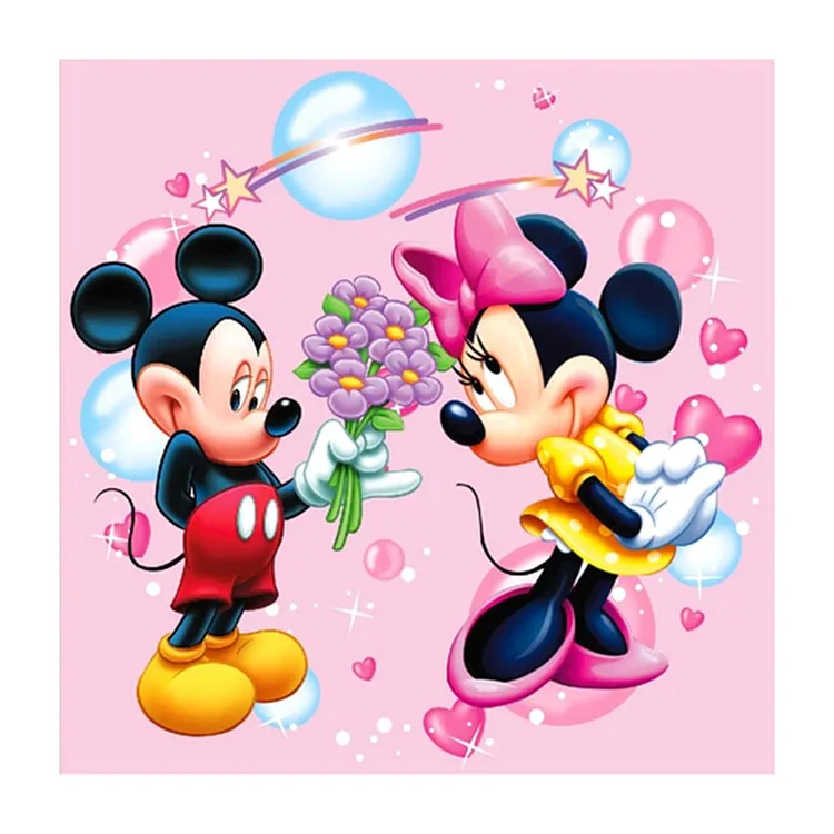 Mickey Mouse Round Full Drill Diamond Painting 30X30CM(Canvas) gbfke