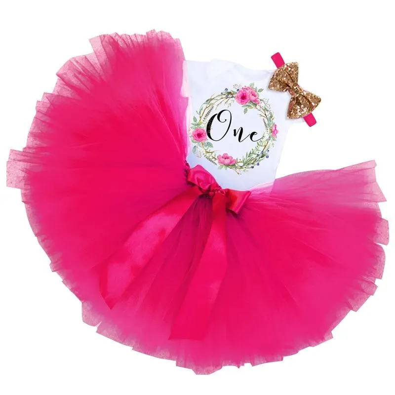 Baby Girl Clothes 1 Year Birthday Princess First Birthday Girl Party Tutu Dress Newborn Christening Baptism Outfits Costume 12M