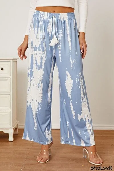 Printed High Waist Wide Leg Pants