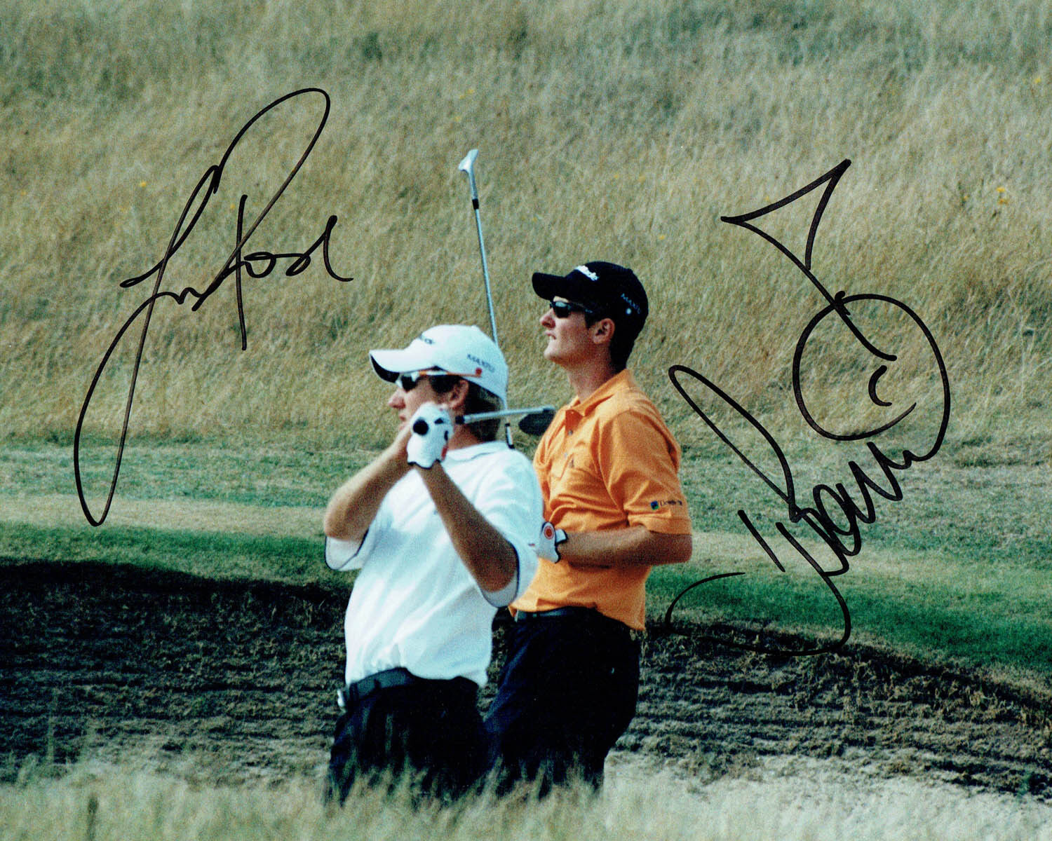 Ian POULTER & Justin ROSE Double SIGNED Golf Autograph 10x8 Photo Poster painting 1 AFTAL COA