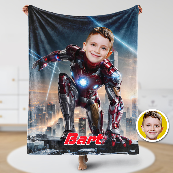 Custom Fighting Hero Blankets Personalized Face & Name Hero Blanket Gifts For Boys artswardrobe