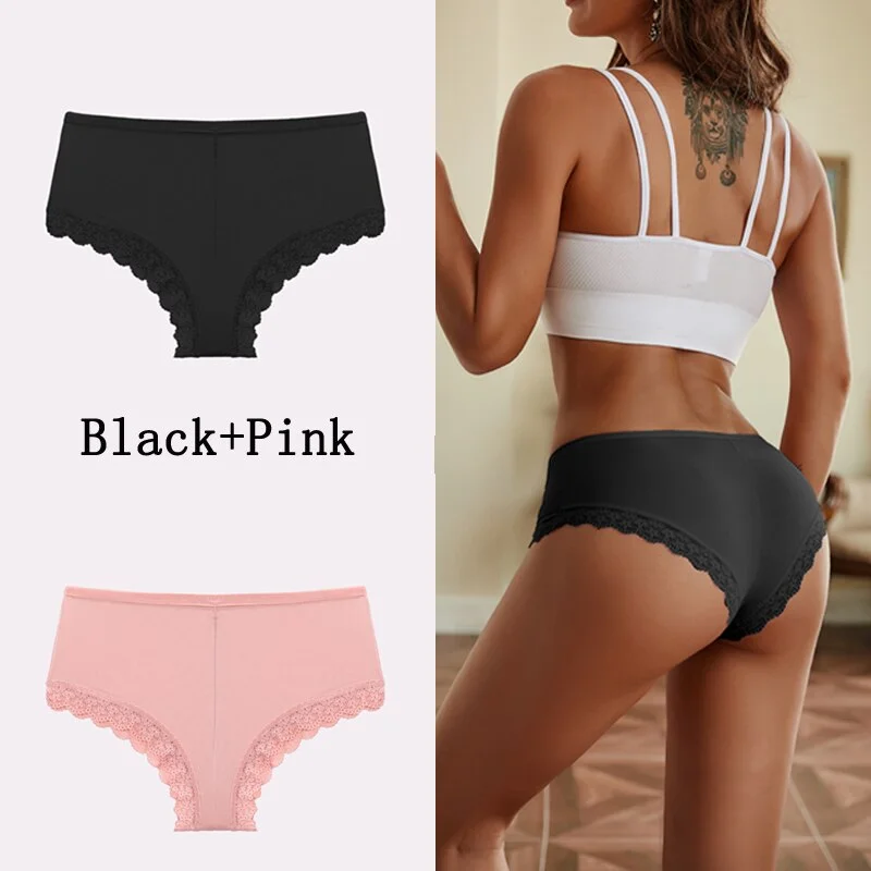 Billionm Women Panties Sexy Lace Briefs Solid Seamless Underwear Female Comfortable Intimate Lingerie Floral Underpants M-2XL