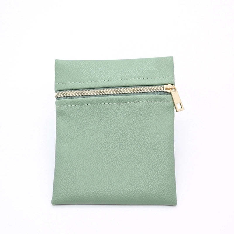 1 Pc/Package PU Leather Casual Handmade Minimalist Indoor Outdoor Daily Square Simple Solid Color Jewelry Packaging Bags