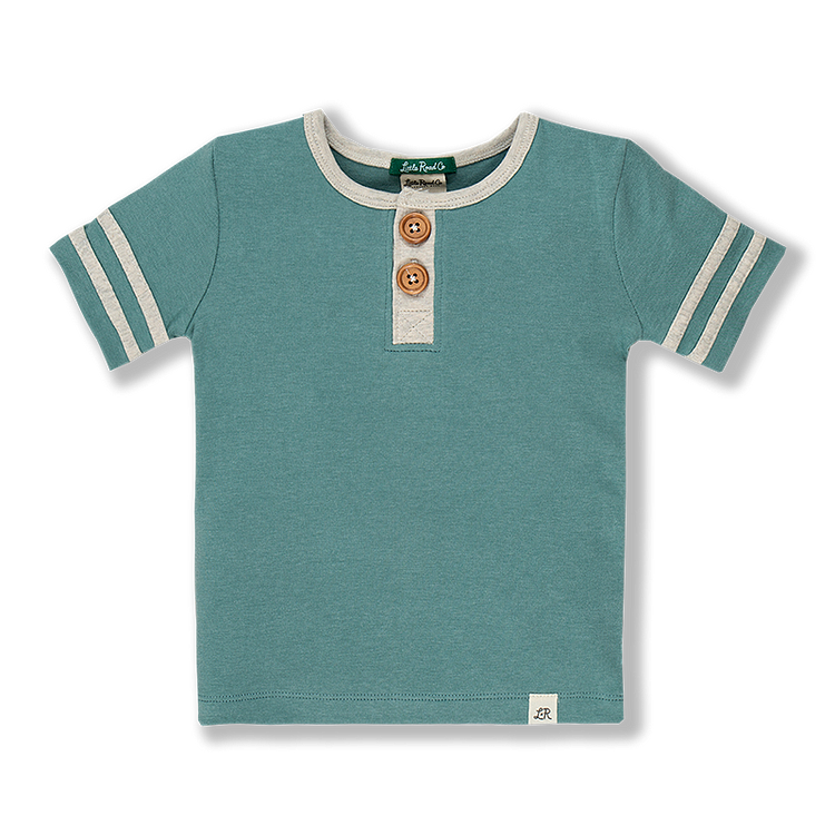 Villa Blue Short Sleeve Retro Button Shirt
