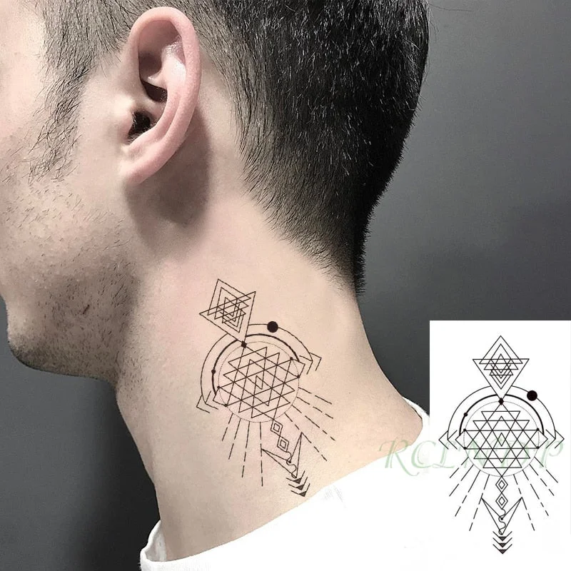 Waterproof Temporary Tattoo Sticker Arrow Geometric Circle Element Flash Tatoo Fake Tattoos for Men Women
