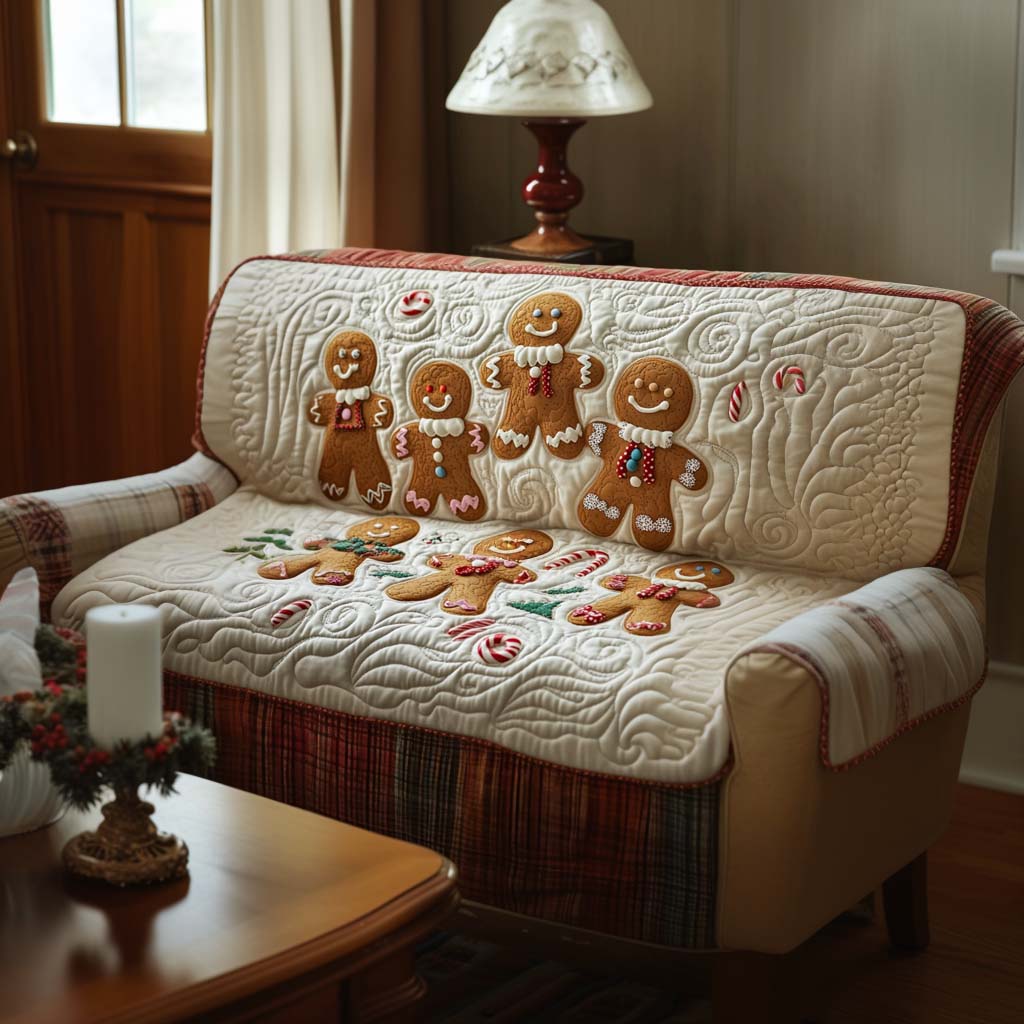 Tinsel Sparkle Quilted Sofa Cover NCU0NT11070 everthome