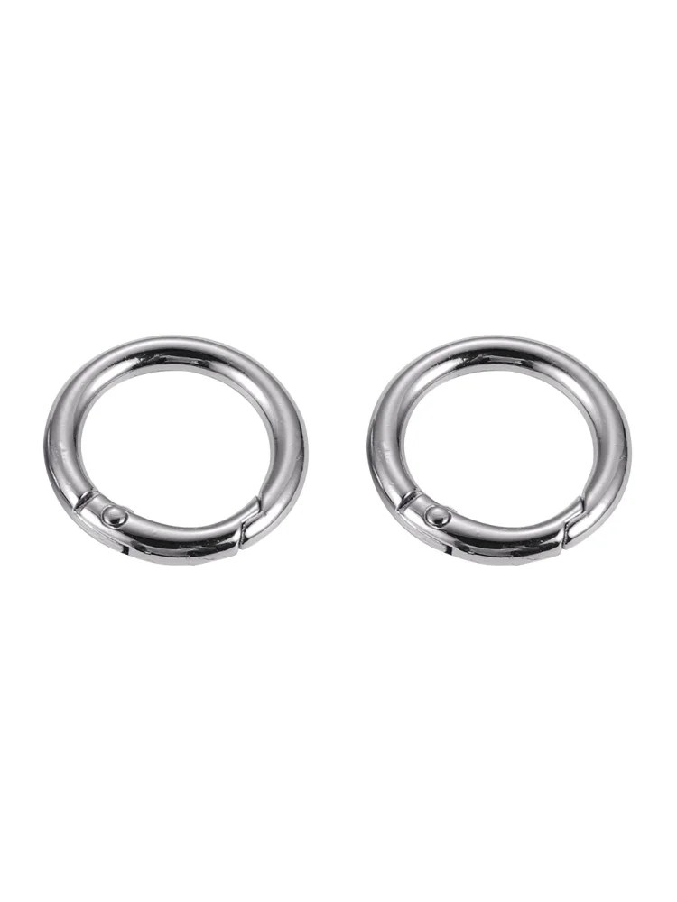 2pcs 2cm Metal Circle Trigger Rings DIY Accessories Alloy for Bag (Silver)