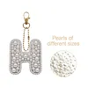 DIY 26 A-Z Letter Pearl Painting Keychain Charm Kits, Custom Alphabet Initial DIY Name Bag Key Ring Gift