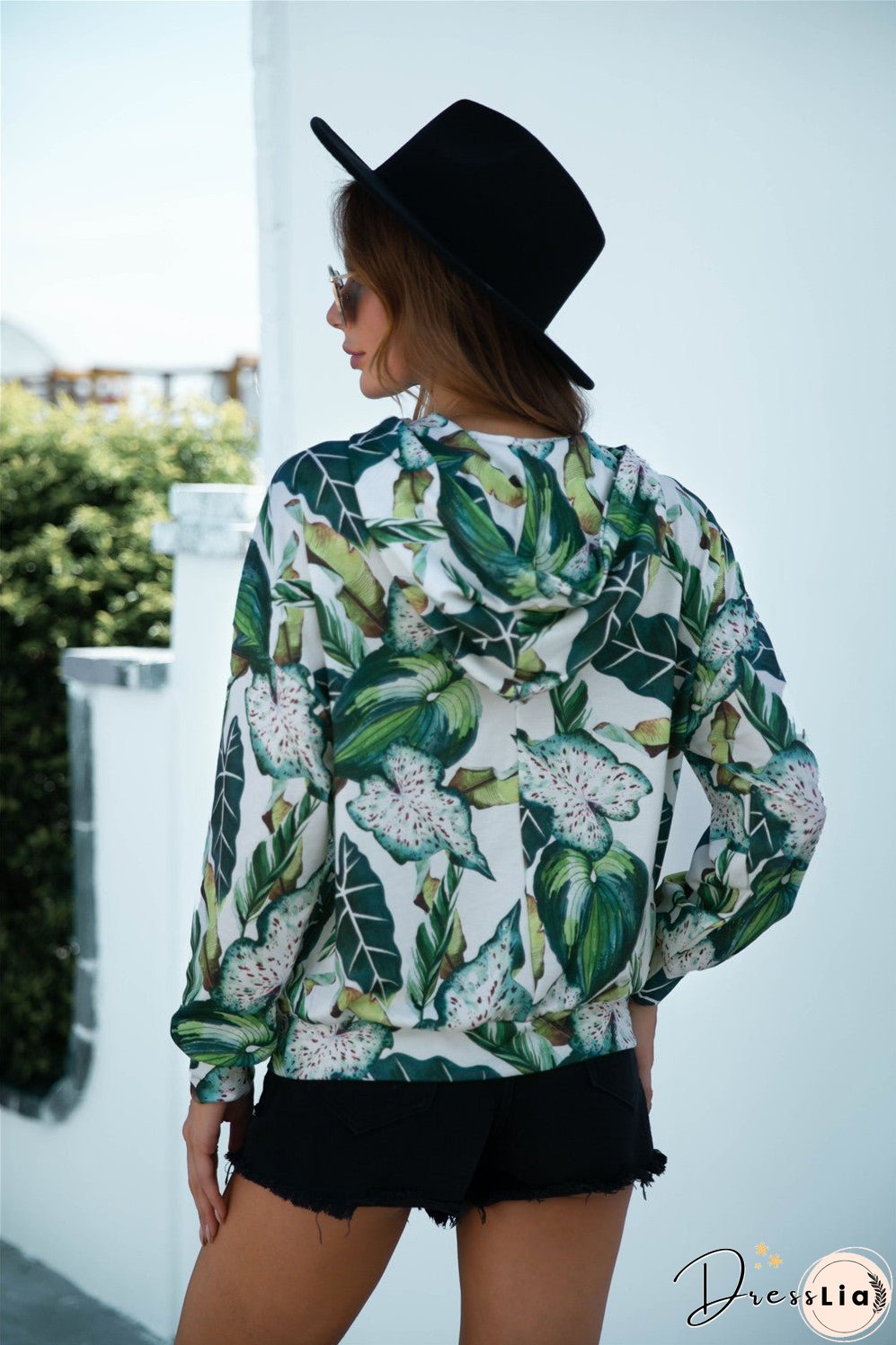 Printed Dropped Shoulder Hoodie