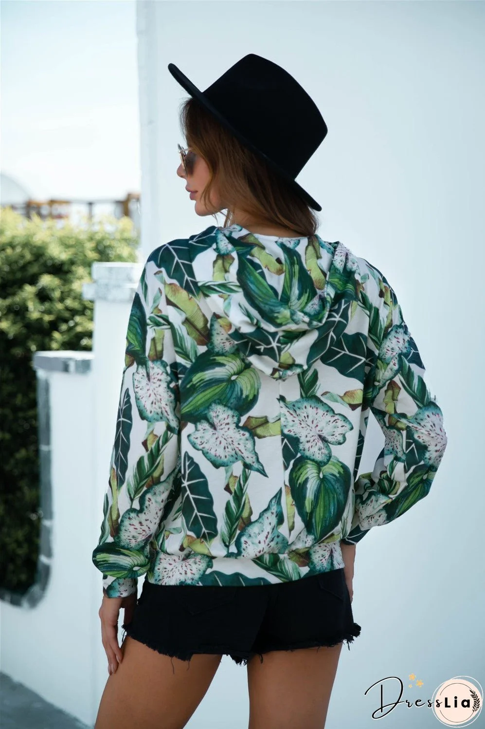 Printed Dropped Shoulder Hoodie