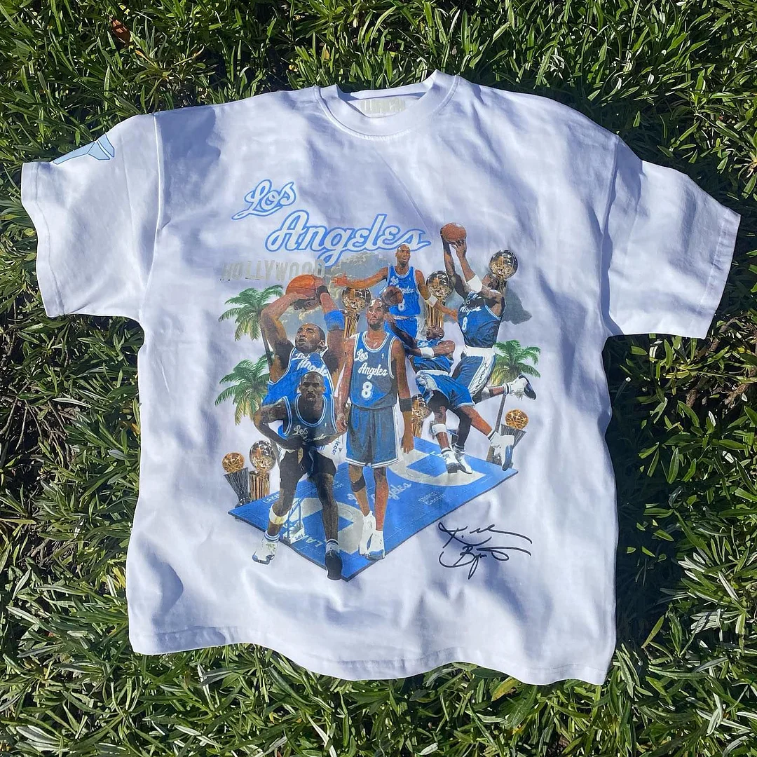 Los Angeles Basketball Print Short Sleeve T-Shirt