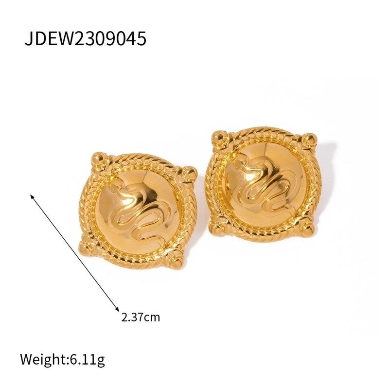 IG Style Snake 304 Stainless Steel 18K Gold Plated Rings Earrings