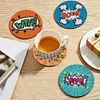 8pcs Dynamic Word Picture Diamond Painting Coasters