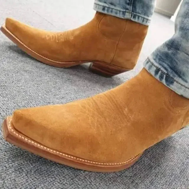 Men PU Leather New Handmade Slip on Boots Classic Boots Men Boots Casual Fashion Winter Combat Boots KR205