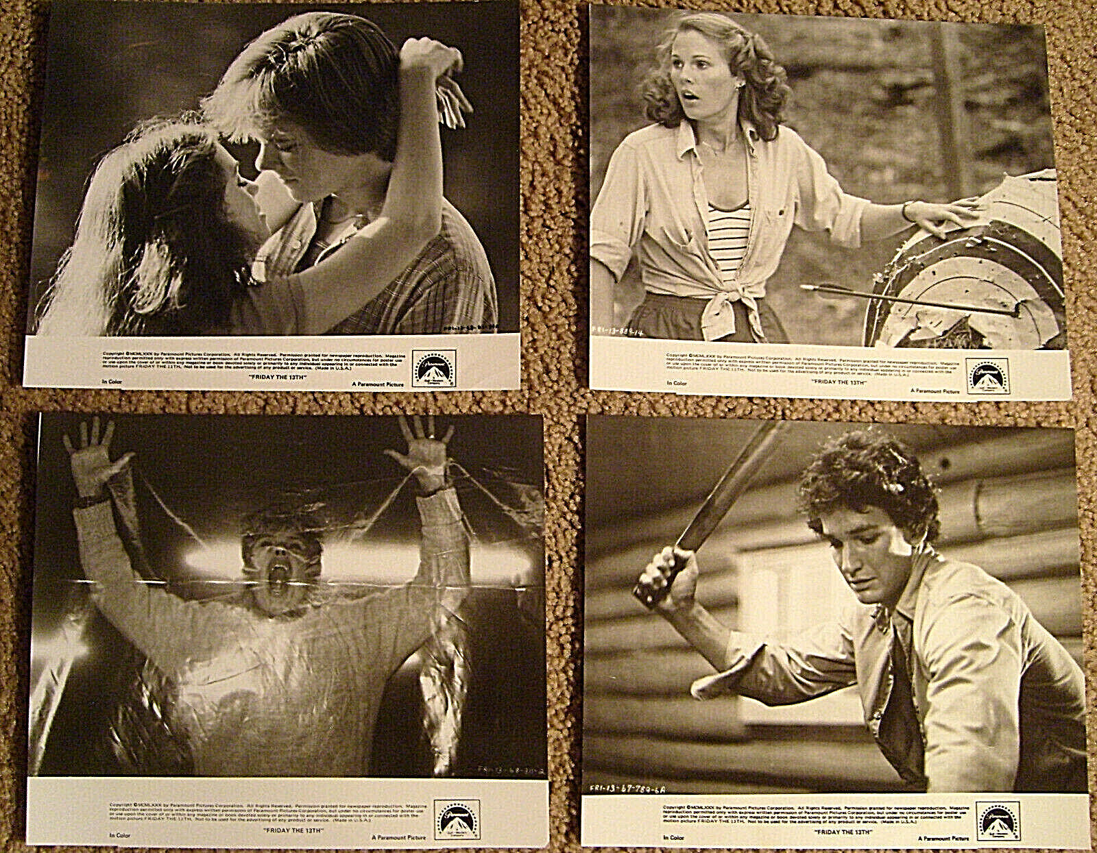 SEAN S.CUNNINGHAM:DIR:KEVIN BEACON (FRIDAY THE 13TH) ORIG,1980 Photo Poster painting SET