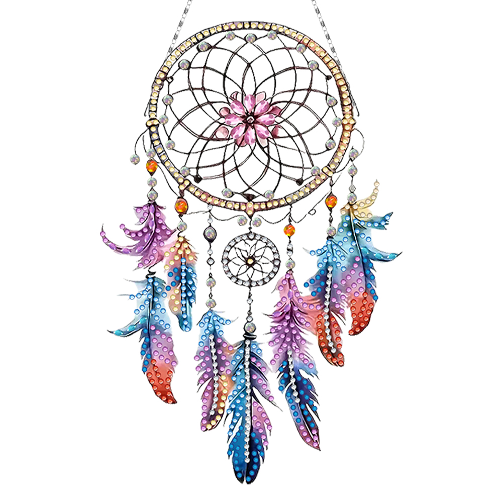 Feather Dream Catcher DIY Diamond Painting Pendant for Home Wall Window
