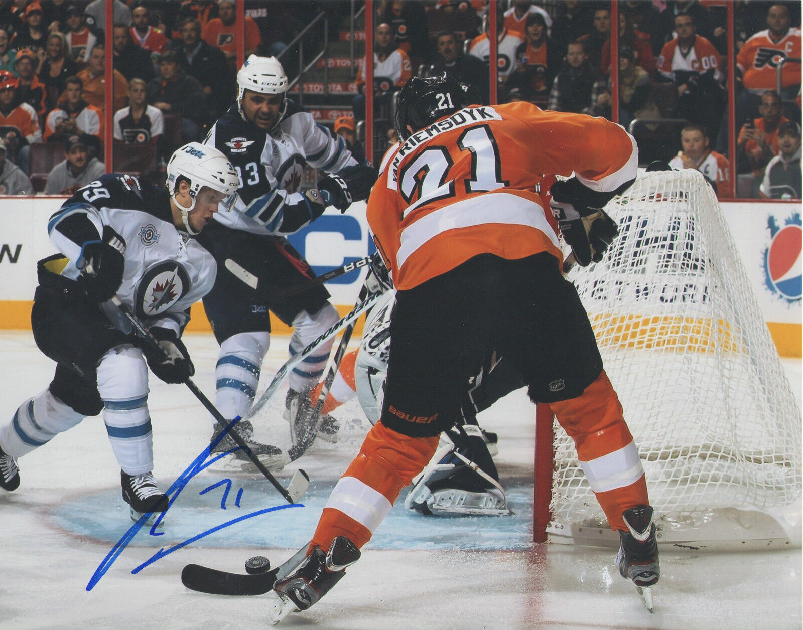 James Van Riemsdyk *PHILADELPHIA FLYERS* Signed 8x10 Photo Poster painting V2 COA GFA