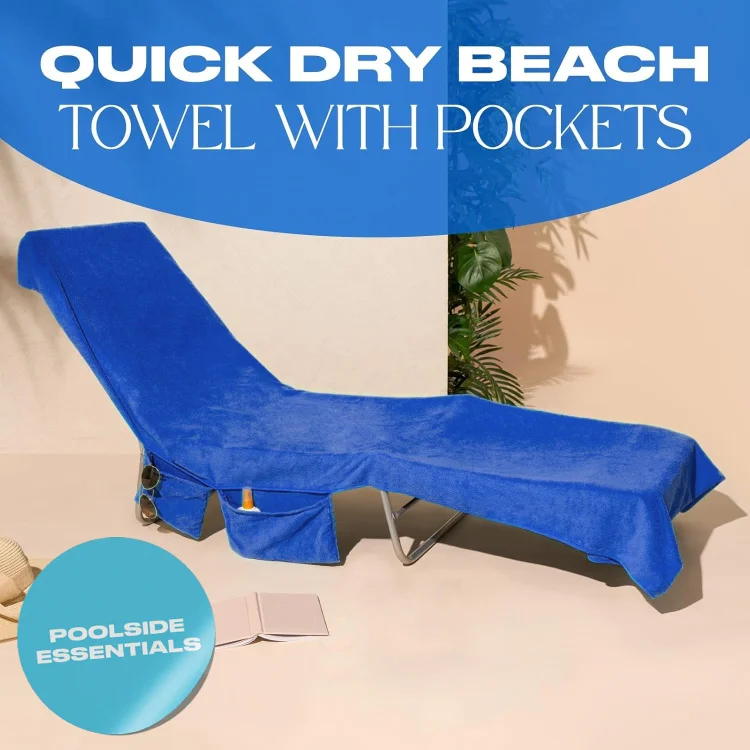 🎉Summer Hot Sale🎁Sun Lounger Towel in Bag with Pockets Storage