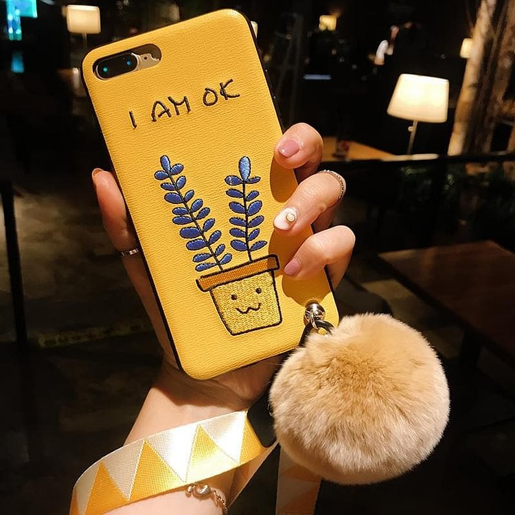 Yellow Flower Plush Ball Iphone Case SP1811850