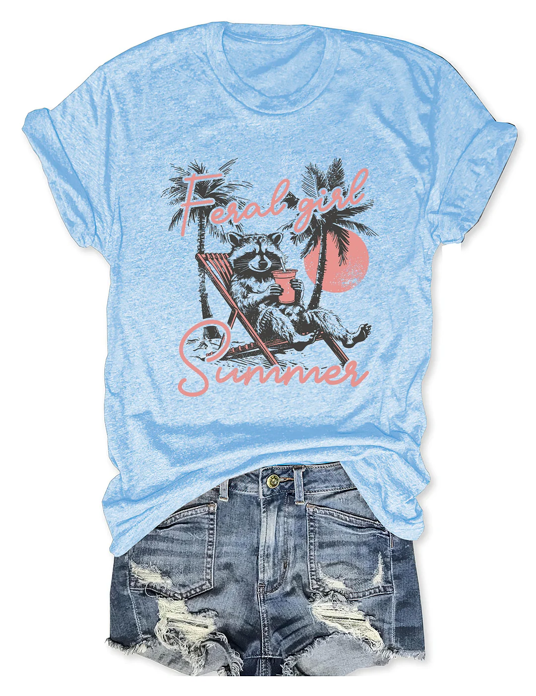 Feral Girl Summer Beach T-Shirt