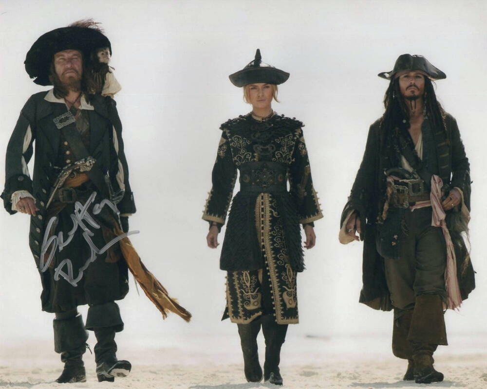 GEOFFREY RUSH SIGNED AUTOGRAPH 8X10 Photo Poster painting - PIRATES OF THE CARIBBEAN JOHNNY DEPP