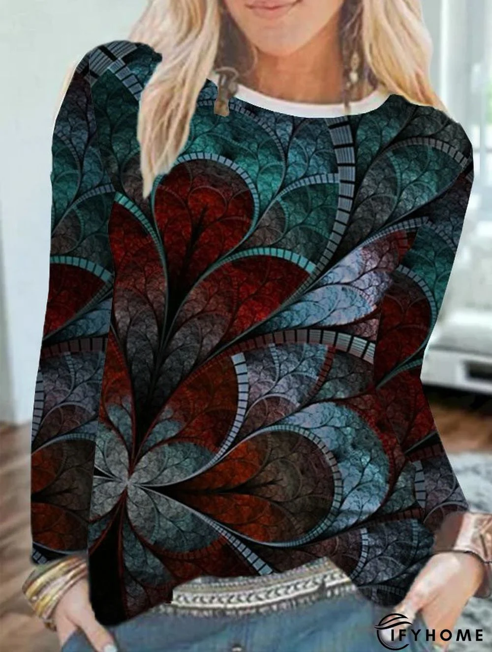 Crew Neck Boho T-shirt | IFYHOME