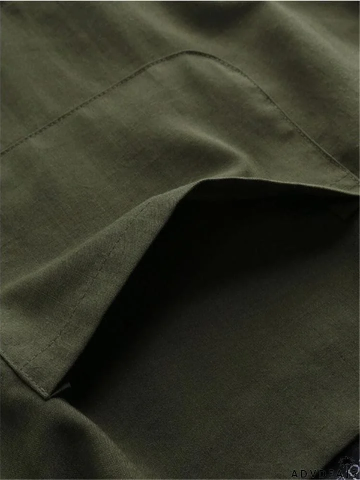 Casual Style Side Pocket Elastic Cuff Strappy Overalls