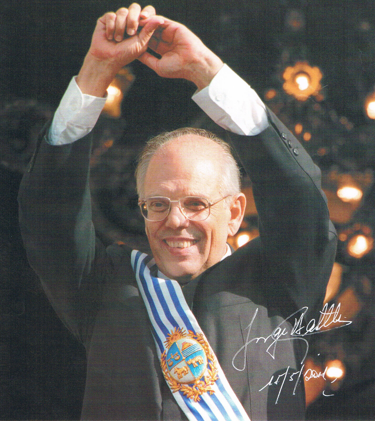 Uruguay President Jorge Batlle Ibá?ez 1927-2016 autograph signed Photo Poster painting 7x8