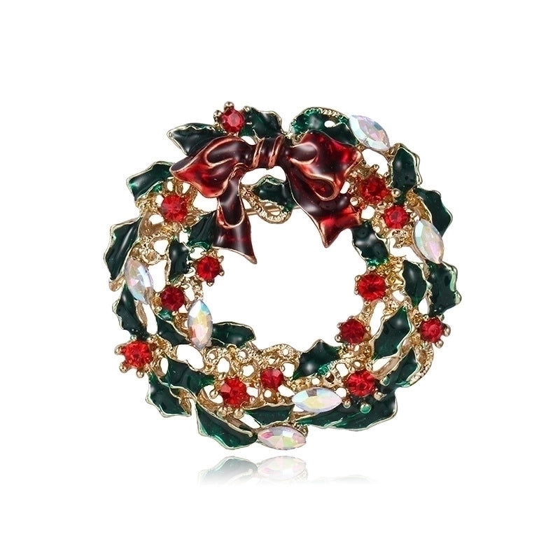 Cartoon Style Pin Christmas Tree Alloy Enamel Rhinestones Unisex Brooches