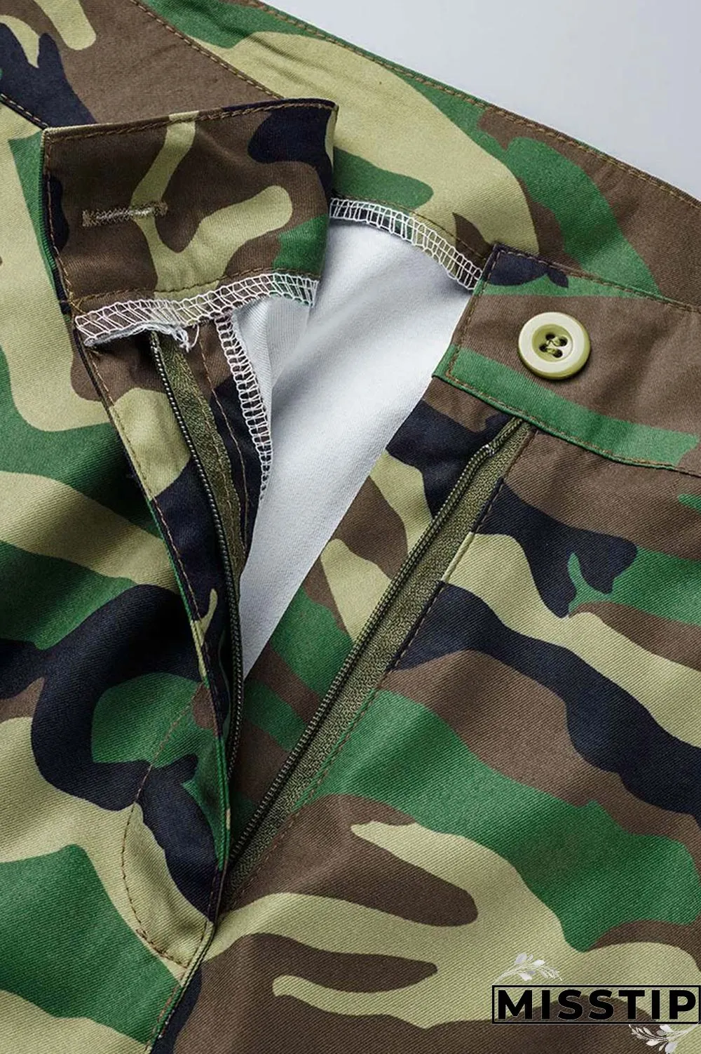 Camouflage Casual Street Camouflage Print Patchwork Plus Size