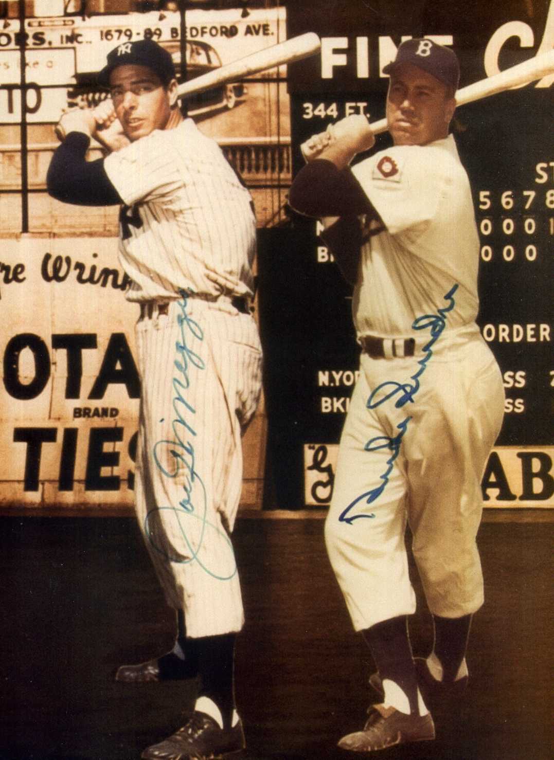 JOE DIMAGGIO / DUKE SNIDER Autographed Photo Poster paintinggraph US Baseball Players preprint