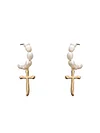 Freshwater Pearl And Cross Earrings Accessories