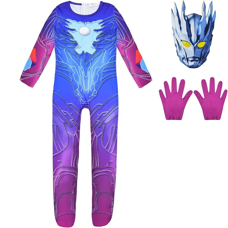Mayoulove Boys Ultraman Saga Kids Halloween School Play Birthday Onesie Costume-Mayoulove