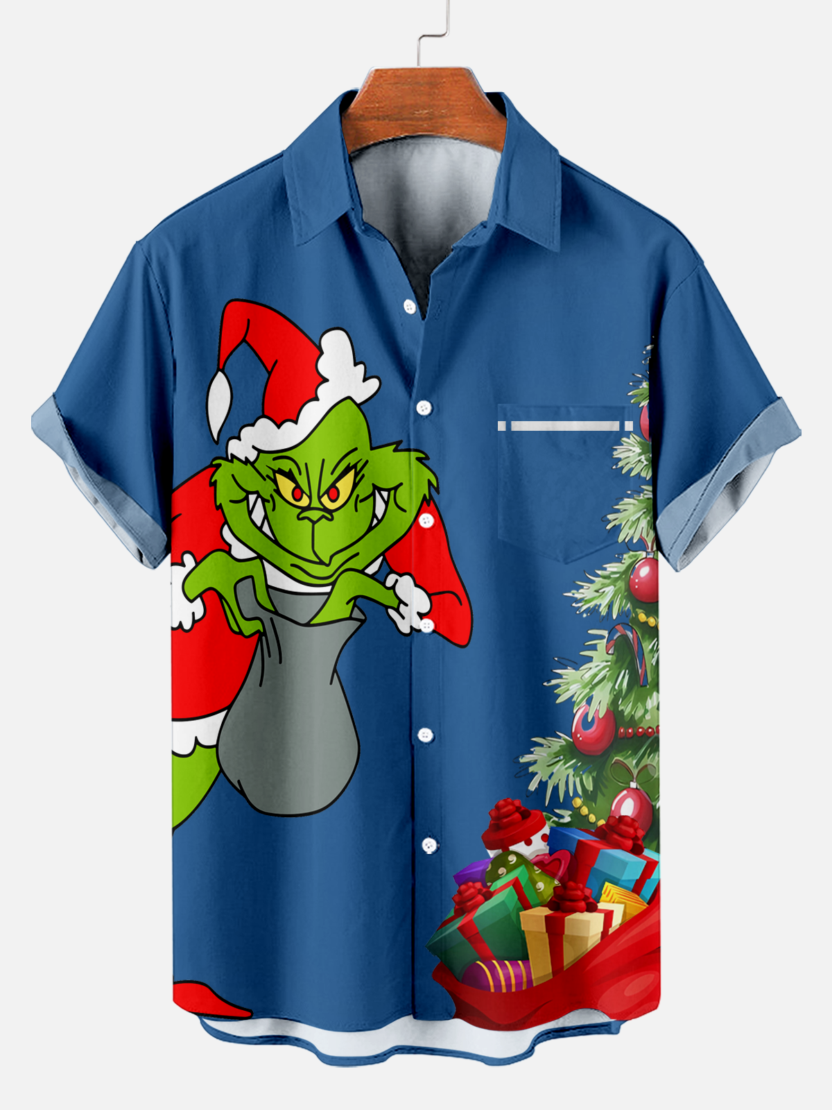 Men revisit classic Christmas character print shirt PLUSCLOTHESMAN