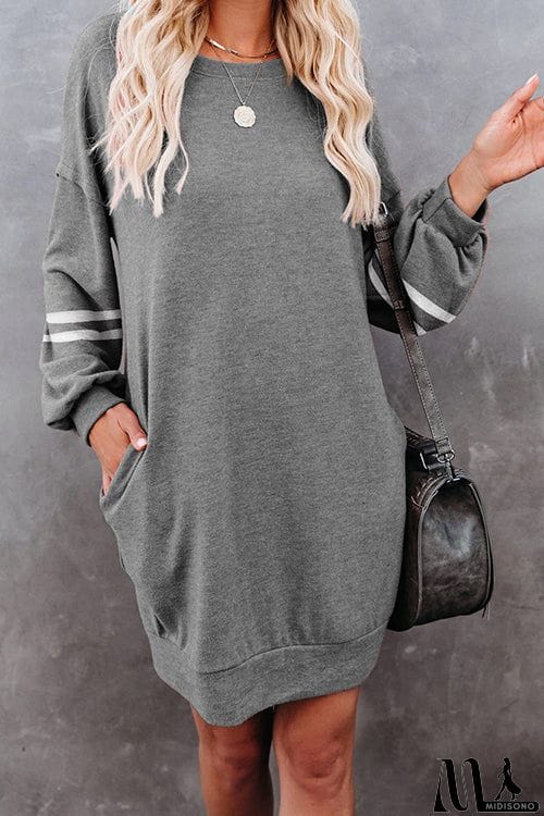 MidiSono - Stripe Comfy Casual Mini Shift Dress