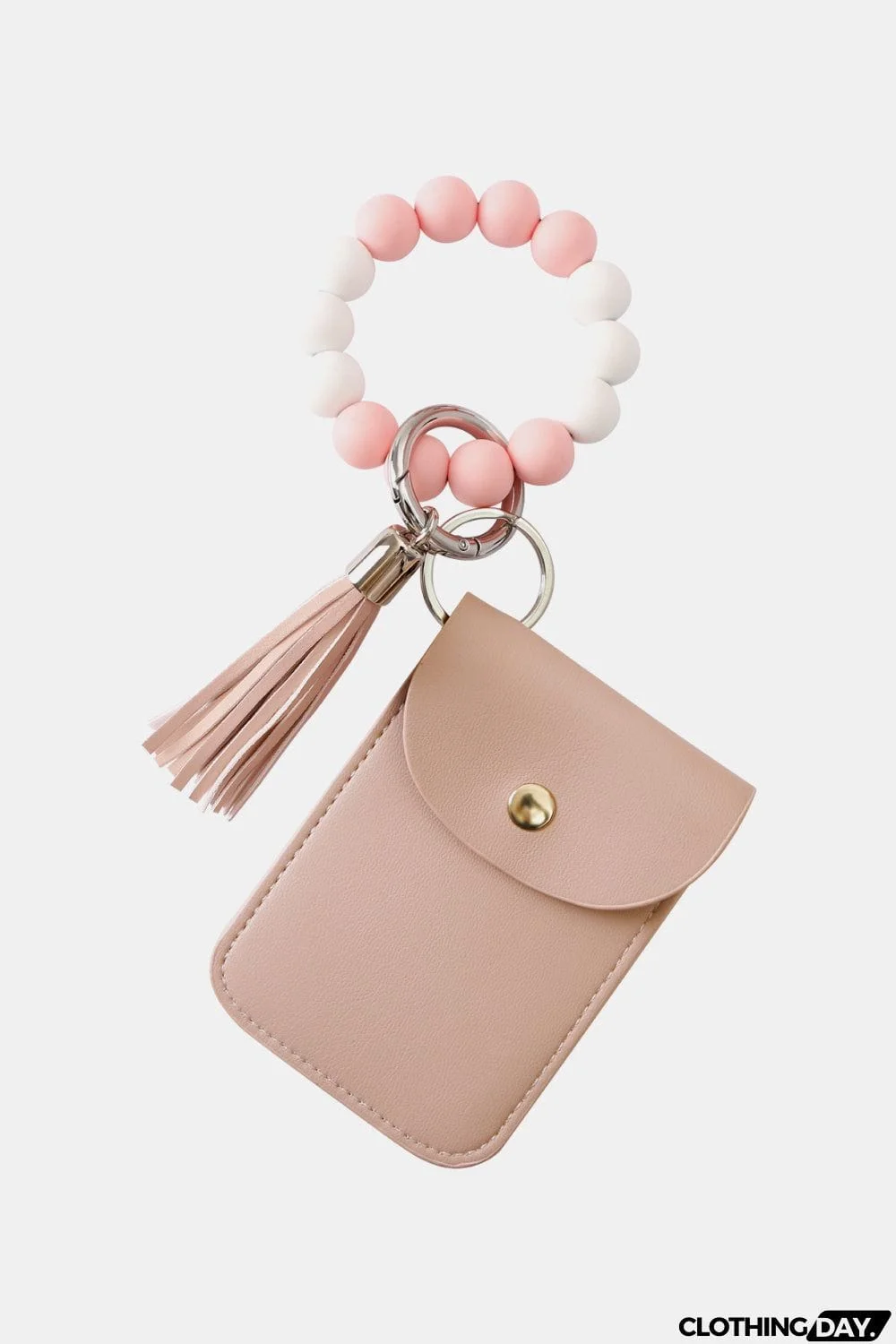 Bead Wristlet Key Chain with Wallet