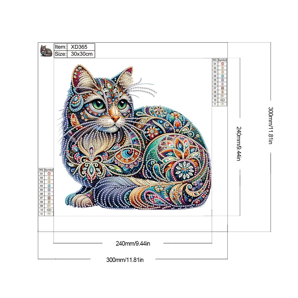 Diamond Painting - Partial Special Shaped Drill - Gorgeous Cat(Canvas|30*30cm)