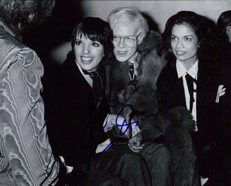 Liza Minnelli (with Andy Warhol) signed 8x10 Photo Poster painting