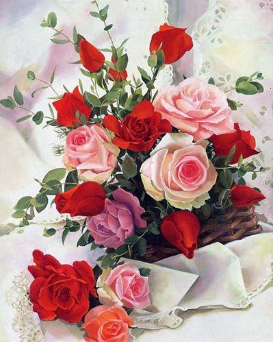 

Red and Pink Flowers – Paint By Numbers - 40*50CM, 501 Original