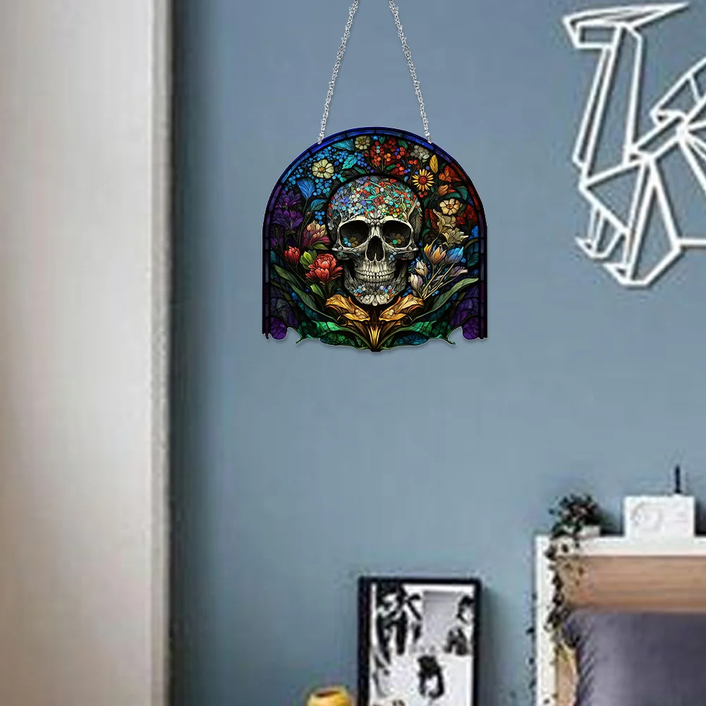 DIY Skull Diamond Dots Art Cool Home Garden Decoration