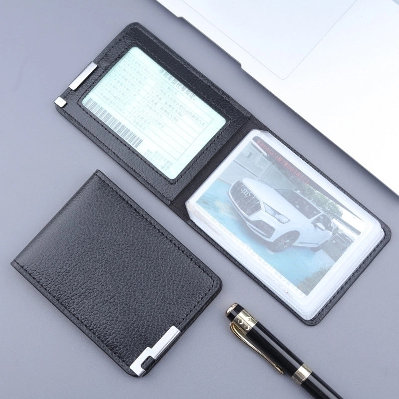 Men’s Solid Color Pu Leather Open Card Holders